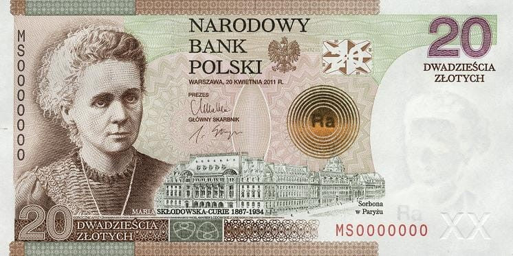 Banknot 20 zł / 2011 r. - Maria Skłodowska - Curie