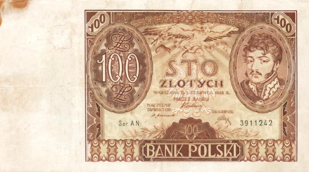 POLSKA Banknot 100 zł / 1932 r. XX - seria AN