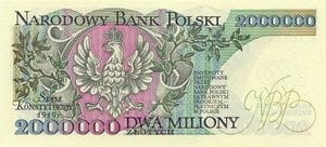 POLSKA Banknot 2.000.000 zł / 1992 r. X (z BŁĘDEM) - seria A