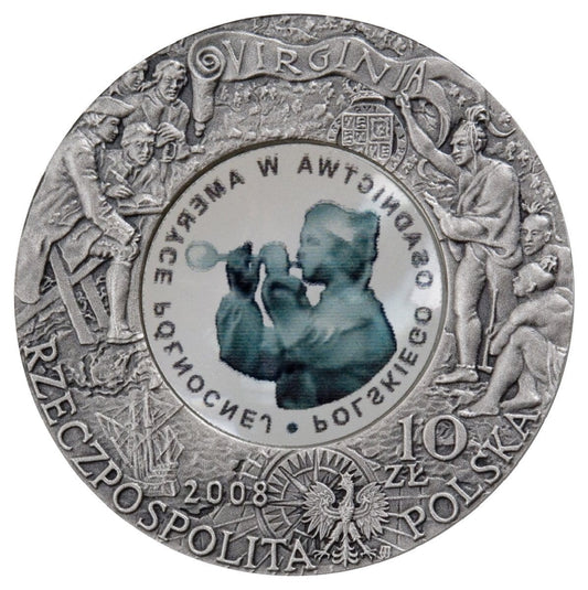 10 zł / 2008 r. - 400. rocznica polskiego osadnictwa w Ameryce Północnej