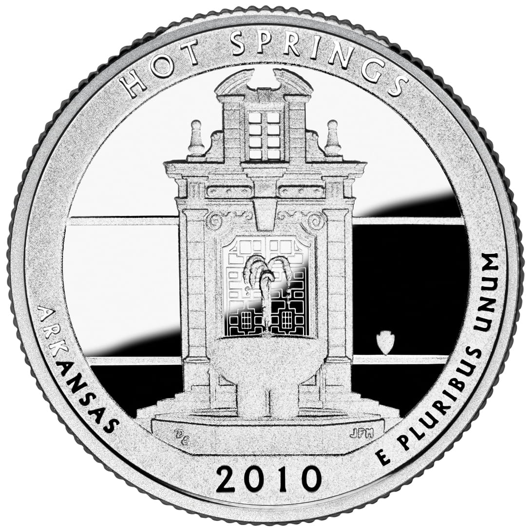 USA: 25 Centów / 2010 r. - Park Narodowy Hot Springs (nr 1)