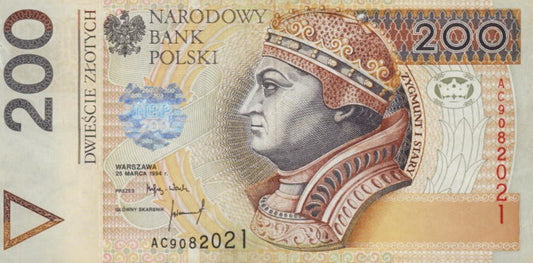 POLSKA Banknot 200 zł / 1994 r. XX -  z BŁĘDEM