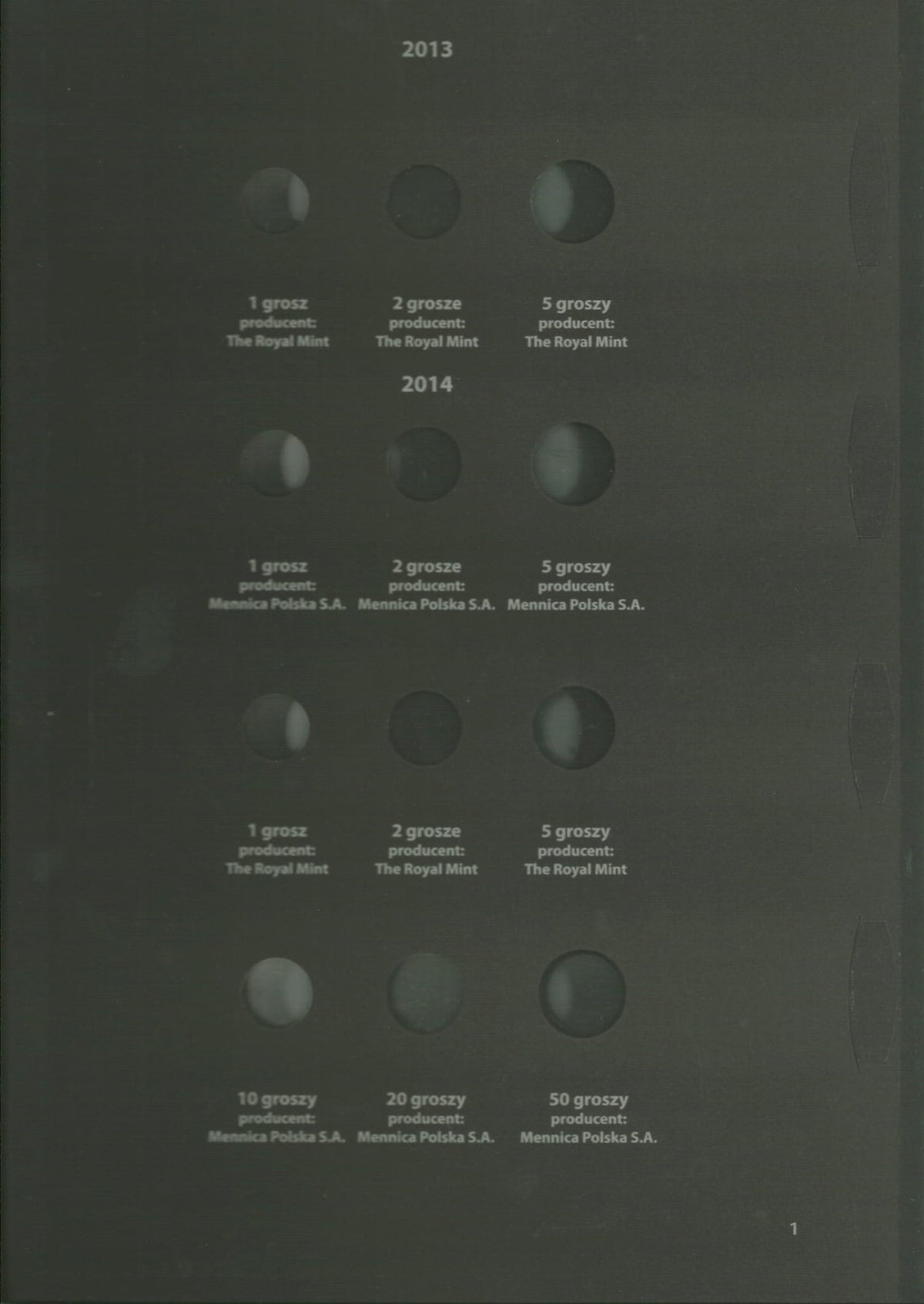 2013-2017 album / klaser rocznikowy na monety obiegowe