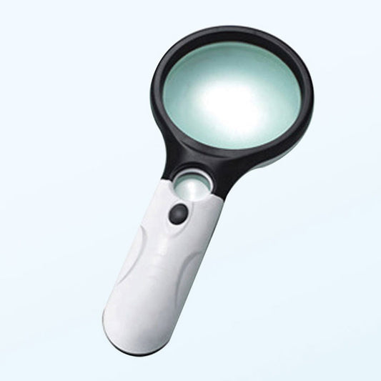 Lupa z podświetleniem: 3 x LED, dwie soczewki: 75 i 22 mm