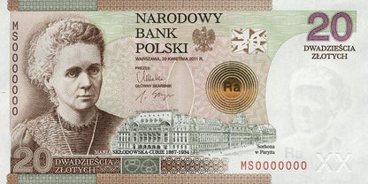 Banknot 20 zł / 2011 r. - Maria Skłodowska - Curie