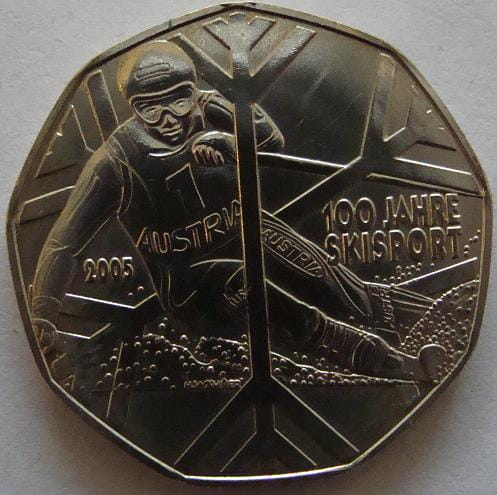 AUSTRIA 5 Euro / 2005 r.  - Narciarstwo