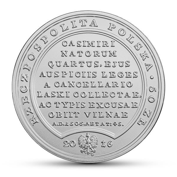 50 zł / 2016 r. -  Aleksander Jagiellończyk
