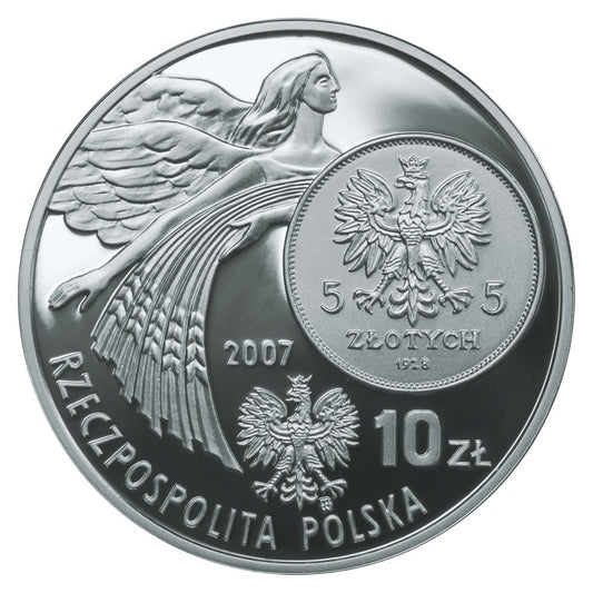 10 zł / 2007 r. -  Dzieje złotego: 5 zł z 1928 r. – Nike