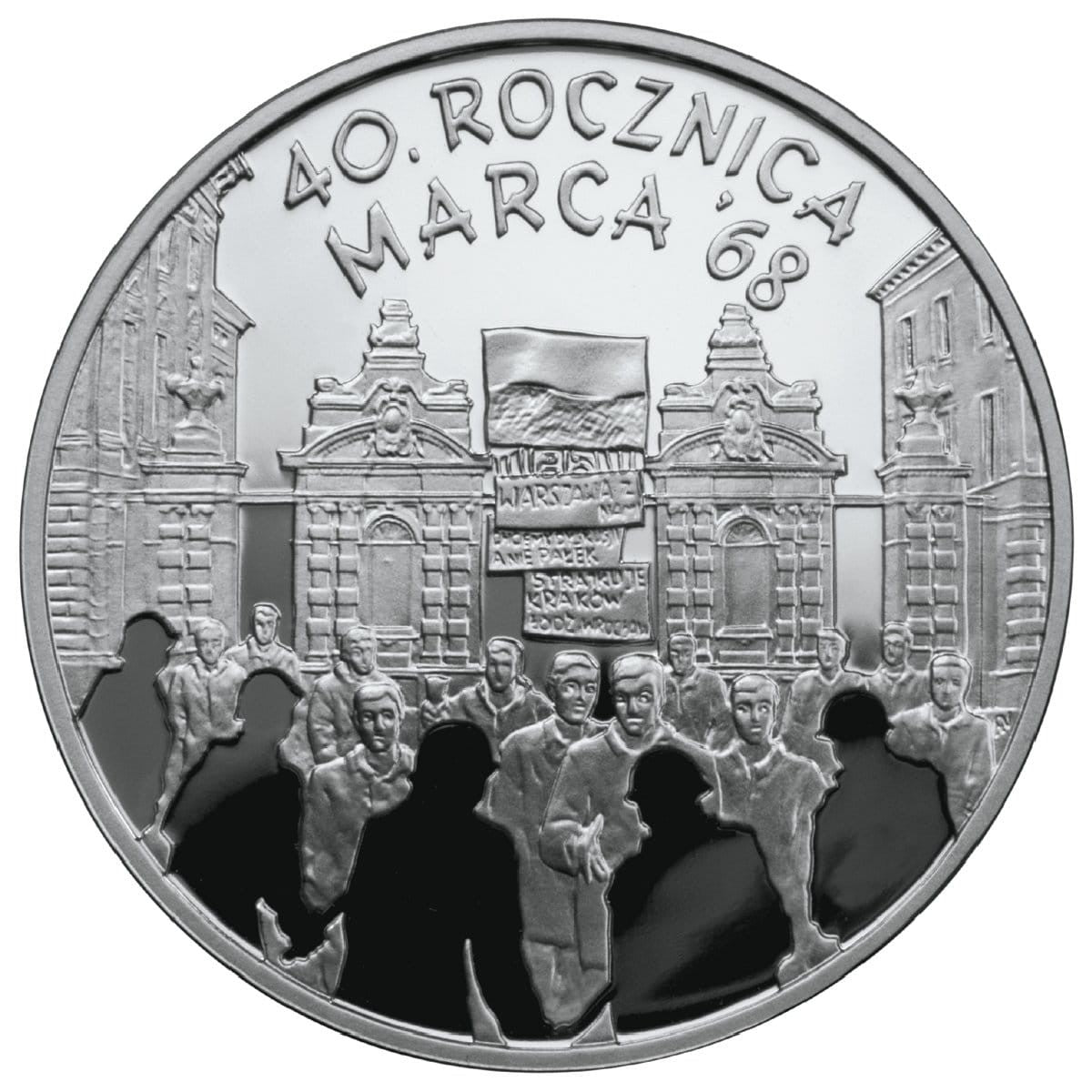 10 zł / 2008 r. -  40. rocznica Marca ’68