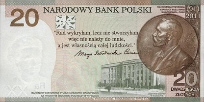 Banknot 20 zł / 2011 r. - Maria Skłodowska - Curie