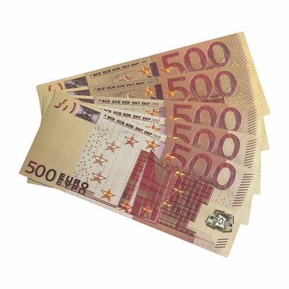 Banknot złocony, kolorowany: 500 Euro
