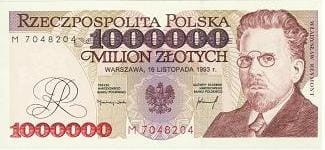 POLSKA  Banknot 1.000.000 zł / 1993 r. X - seria M