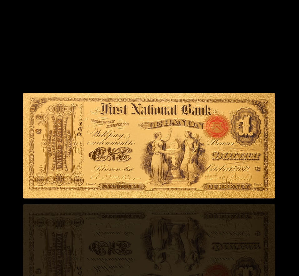USA: Banknot złocony 1$ - JEDEN dolar /1875