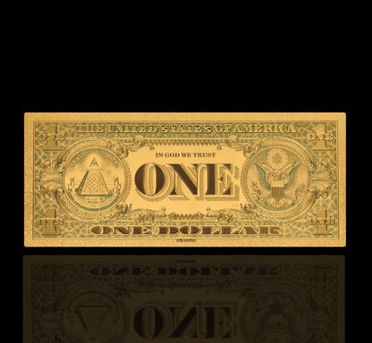 USA: Banknot złocony 1$ - JEDEN dolar