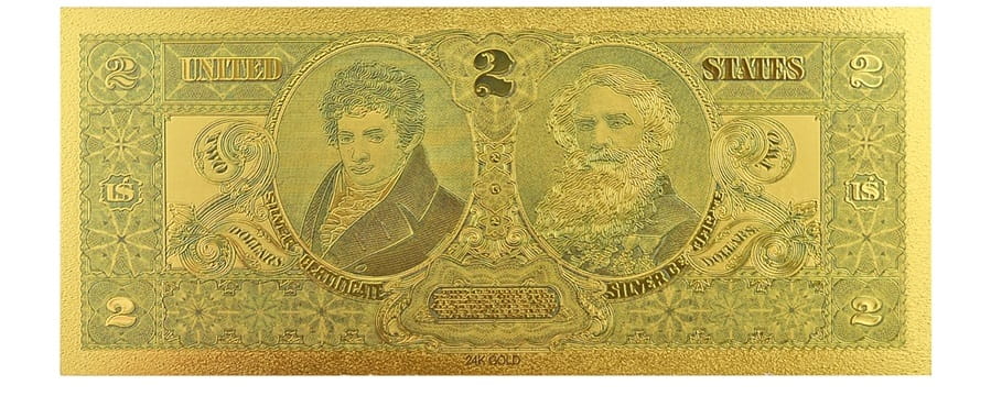 USA: Banknot złocony 2$ - DWA dolary /1896