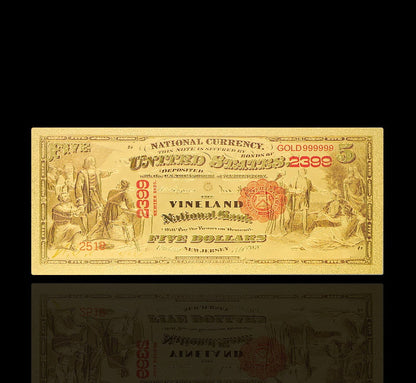 USA: Banknot złocony 5$ - PIĘĆ dolarów /1875