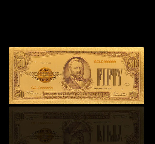 USA: Banknot złocony 50$ - PIĘĆDZIESIĄT dolarów /1928