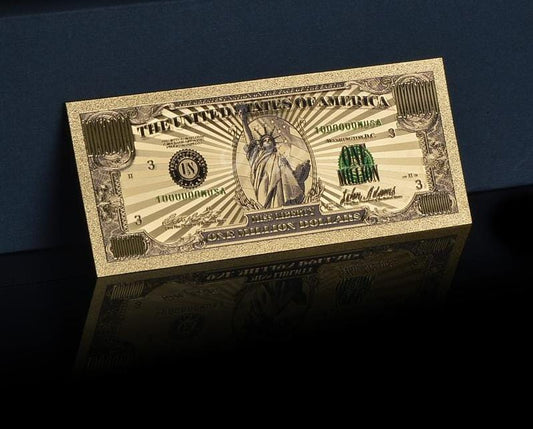 USA: Banknot złocony i kolorowany 1.000.000$ - MILION dolarów