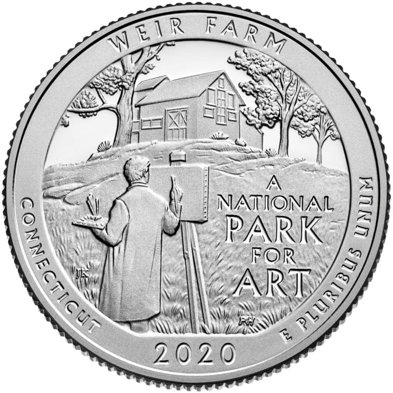 USA:  25 Centów / 2020 r. - Weir Farm National Historic Site (nr 52)